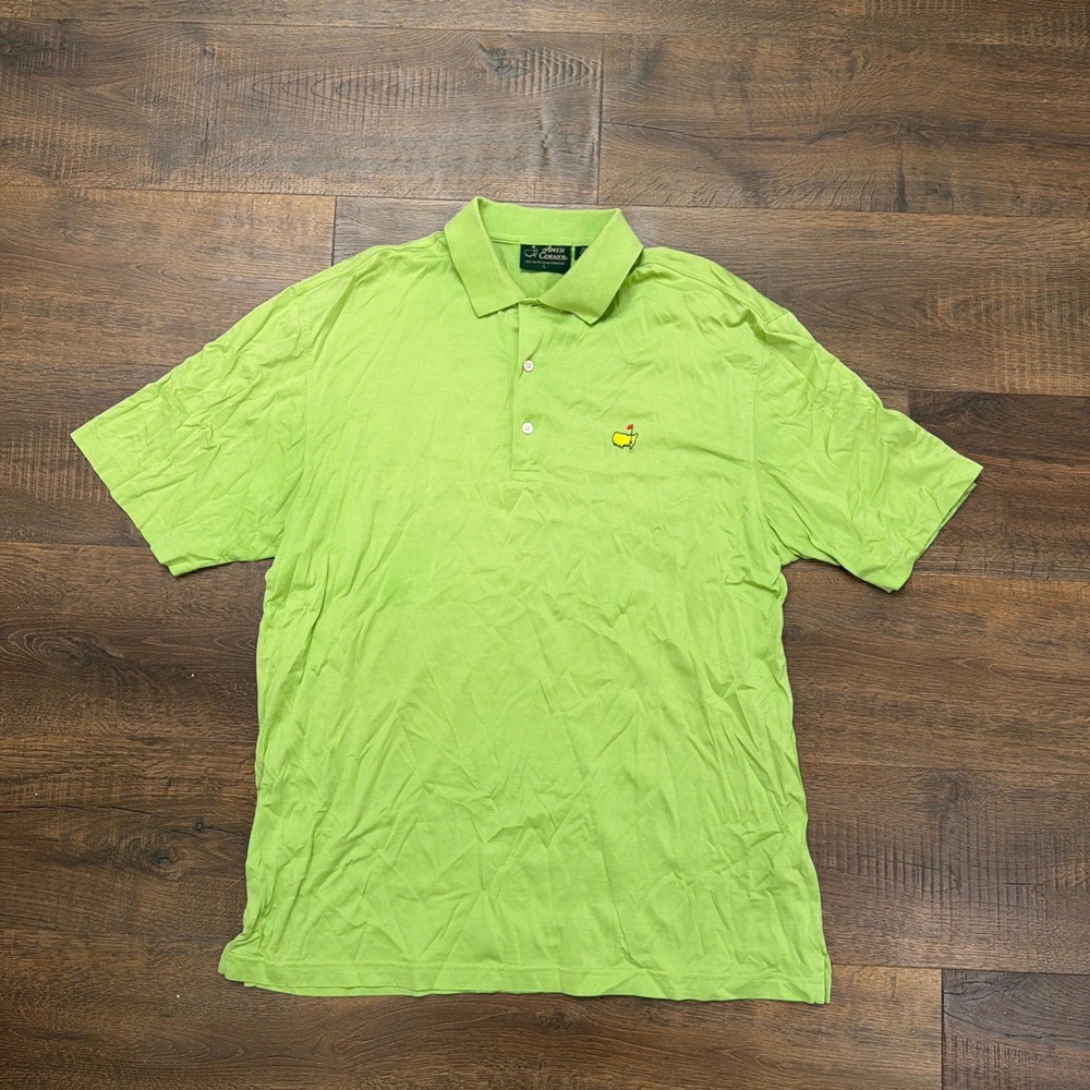 Amen Corner Masters Golf Polo Shirt Lime Green Pima Cotton Men Large Augusta